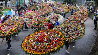 Colombian flower festival wraps up with parade in Medellin [upl. by Ivah]