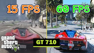 GTA 5  BEST GRAPHICS SETTINGS FOR 60 FPS ft GT 710 [upl. by Orthman]