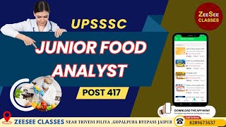 junior food analyst vacancy II UPSSSC II JUNIOR FOOD ANALYST UPSSSC II food technology [upl. by Sirovat]