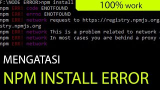 Mengatasi NPM INSTALL yang Error [upl. by Blumenfeld922]