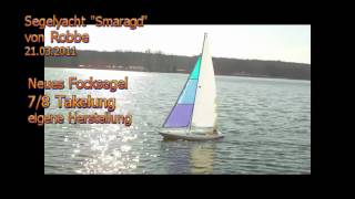 RC Segelboot mit 78 Takelung Smaragd Robbe Sailboat onboard [upl. by Kuehn]