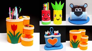 5 DIY Pencil  Pen Holder Ideas with Plastic Bottle  Best Out Of Waste  Tempat pensil barang bekas [upl. by Notlem669]