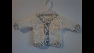 tuto tricot  tricoter un gilet col V pour bébé [upl. by Nawuq599]