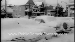 December 1963 Winter Snow Storms Public Domain Footage Newsreel wwwPublicDomainFootagecom [upl. by Nodgnal638]