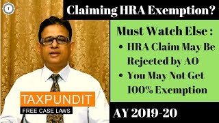 HRA Exemption us 1013A  8 Points to Remember  House Rent Allowance 2019  Taxpundit [upl. by Burdelle]