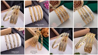 Dailywear Gold Bangles set design 2024 Latest Light weight Gold Bangles set design [upl. by Krishnah]