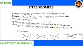 Stereoisomers  LECTURE1  Geometrical Isomer  Distereomers  IITJEE  NEET AIIMS  Chemistry [upl. by Von]