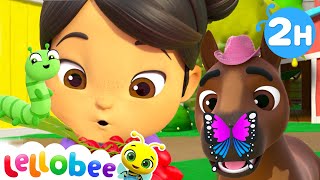 Caterpillar Butterfly Song  Nursery Rhymes for Babies  Lellobee City Farm 🐝 [upl. by Edlin]