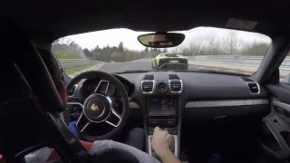 Porsche Cayman GT4 vs Lamborghini Aventador SV Nordschleife [upl. by Ahsieyn]