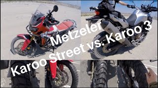 Metzeler Karoo 3 vs Karoo Street Adventure Tire Review [upl. by Zosima]