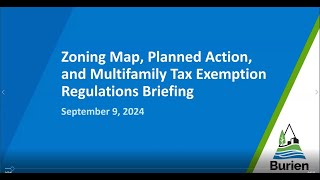 Zoning Map Planned Action and Multifamily Tax Exemption Regulations Briefing September 9 2024 [upl. by Kenlay630]