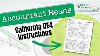 Accountant Reads California DE4 Instructions [upl. by Arbmahs]