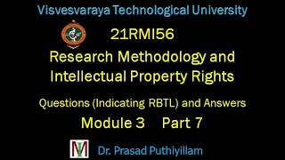 VTU 21RMI56 Research Methodology amp IPR Question amp Answer Module 3 Part 7 [upl. by Walt]