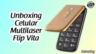 UNBOXING CELULAR MULTILASER FLIP VITA EM PORTUGUÃŠS DO BRASIL [upl. by Gabby]