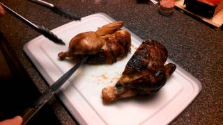 How to quarter cut a roasted chicken [upl. by Nosnor]