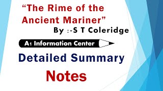 The Rime Of The Ancient Mariner Summary Notes  Samuel Taylor Coleridge Poetry  poetry summary [upl. by Shugart693]