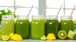 5 Healthy Green Smoothie Recipes [upl. by Wyon]