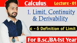 Limit Continuity And Derivability  Epsilon Delta Definition of Limit  BABsc 1st year  By Ak [upl. by Ahtabbat]