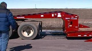 TrailEze Trailers Non Ground Bearing Hydraulic Detachable Gooseneck Operation [upl. by Assenab917]