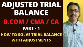 Adjusted Trial Balance  Trial Balance with Adjustments  BCOM  CA  CMA  Detailed Explanation [upl. by Ennairrek]