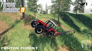 Pulling logs in forest  Forestry on Fenton Forest  Farming Simulator 19  Episode 1 [upl. by Nnylekoorb]