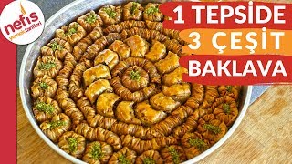 1 TEPSİDE 3 ÇEŞİT BAKLAVA TARİFİ ✅ Vazgeçilmez Bayram Tatlısı [upl. by Barvick994]