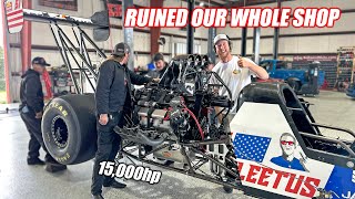 We Tried To Dyno a TOP FUEL Dragster In Our Shop It Was LOUD [upl. by Florida]