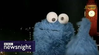 Sesame Streets Cookie Monster gets the last word  BBC Newsnight [upl. by Gunner]