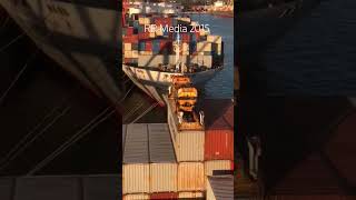 Seaport ship container crane lifting seaportservices crane ocean viralshorts shipping hse [upl. by Rento]