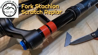 How to repair a Mountain Bike Fork Stanchion Scratch [upl. by Popelka916]