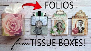 Turn TISSUE BOXES into WINDOW FOLIOS for JUNK JOURNALS EASY DIY StepByStep TUTORIAL recycle [upl. by Sjoberg]