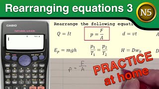 Rearranging equations 3  PRACTICE National 5 Physics [upl. by Acebber]