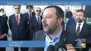 Salvini diretta da Milano Qualcuno vuole perdere tempo per fare un altro governo Monti [upl. by Dayle]