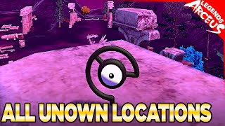 All 28 Unown Locations Alphas amp Shiny Hunting  Pokemon Legends Arceus [upl. by Amadeo517]