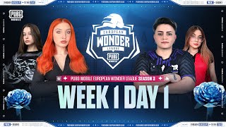 EN PMEWL SEASON 3  Week 1 Day 1  PUBG MOBILE European Wonder League [upl. by Tahpos687]