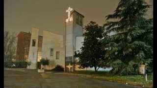 Milano quartiere Gallaratese chiesa San Leonardo da Porto Maurizio by night  slideshow [upl. by Yelnats]