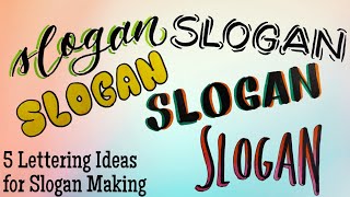 5 Lettering Ideas for Slogan Making  Part 2 [upl. by Erleena]