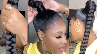 StepByStep FAST 38in Jumbo Braid Ponytail EASY Braiding Hair DIY Ponytail  GAME CHANGER [upl. by Romano79]