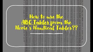 How to use the ABC tables from the Nories Nautical Tables for celestial navigation calculations [upl. by Aleunamme]