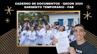 ⚡SARGENTO Temporário Aeronáutica  CADERNO DOCUMENTOS QSCon 2024  Dicas Atualizadas [upl. by Nylarej]