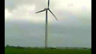 Nordtank Vestas wind system fail and crashes windmill explosion [upl. by Enylodnewg302]