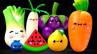 Dancing Fruit and Vegetables 🍎🍊🍋‍🍏🍇 Sensory Video [upl. by Anom]