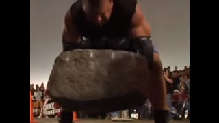 Derek Poundstone Lifts the Louis Cyr Stone 530 pounds [upl. by Garvin]