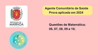 Prefeitura de Maringá  PR  2024  Edital nº 3  Agente Comunitário de Saúde  Resolução Mat L10 [upl. by Ellennad]