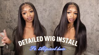 Wig install with THE BEST hair company out right now Ali pearl hair review  install🩵 [upl. by Lengel]