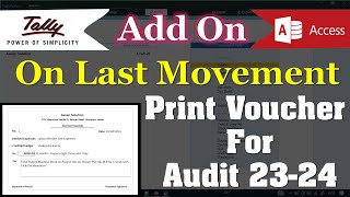 Audit 2324  Create Vouchers on Last Movement from Excel or from Tally Faster  Add On Smart Trick [upl. by Nevuer]