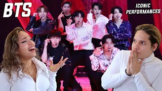 Waleska amp Efra react to Top 9 iconic BTS Performances [upl. by Edlihtam]