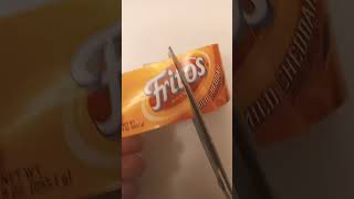 cutting a Fritos mild cheddar dip label cuttingskills shortsyoutube cutting youtubeshorts [upl. by Narad189]