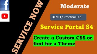 ServiceNow Service Portal Session 4  How to create a custom css or font for a theme [upl. by Swaine858]