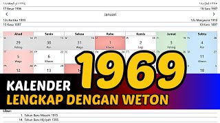 KALENDER 1969 LENGKAP DENGAN WETON [upl. by Lyrahs]